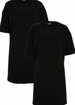 Damen bonprix Bekleidung·Röcke|Bekleidung·Pullover & Strickjacken|Oversize-Kleid mit aus reiner Baumwolle (2er Pack)