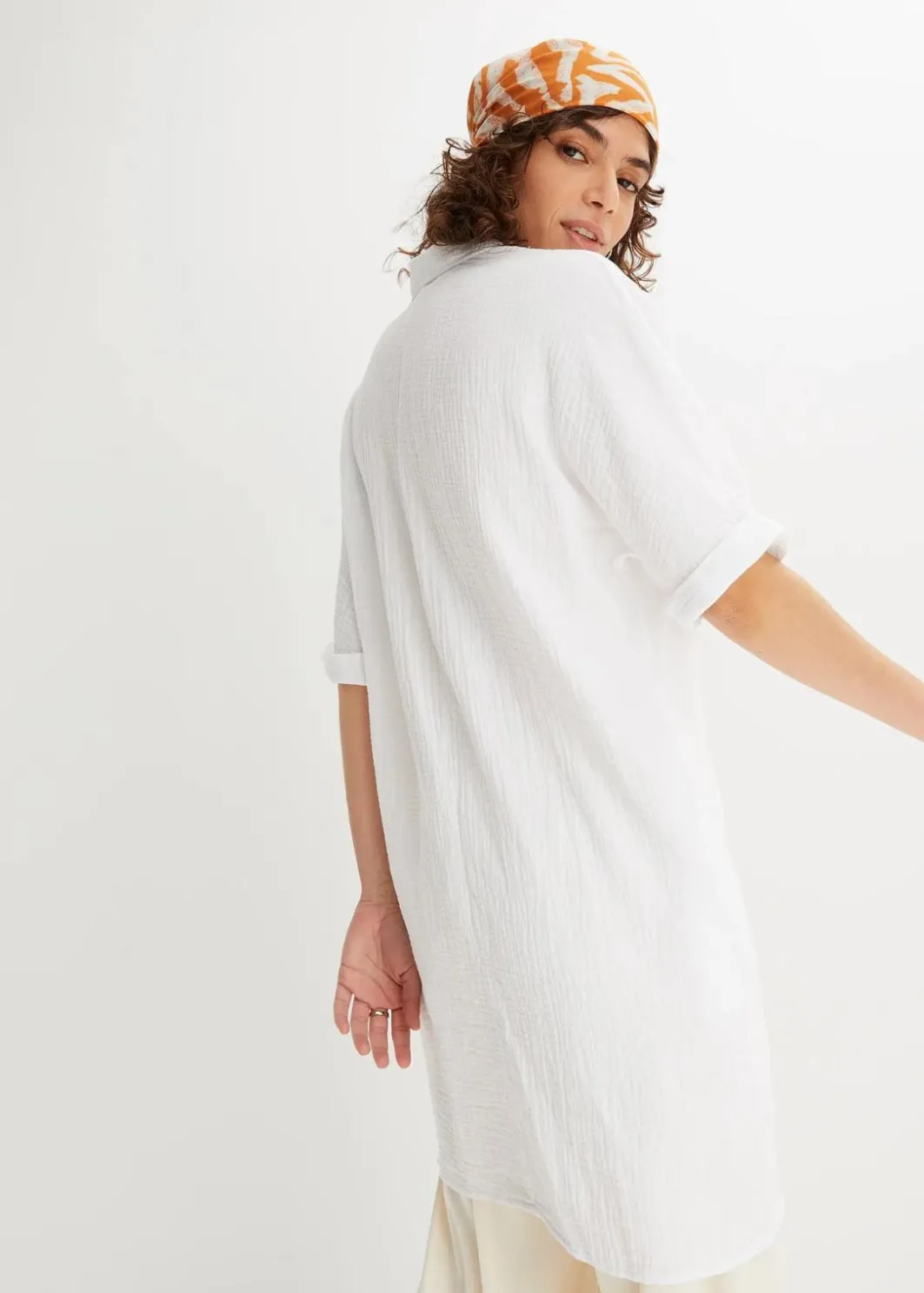 Damen bonprix Bekleidung·Jacken & Mäntel|Blusen & Tuniken|Oversize-Longbluse aus softem Musselin