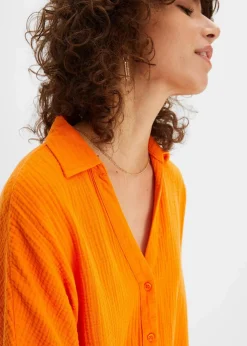 Damen bonprix Blusen & Tuniken|Bekleidung·Jacken & Mäntel|Oversize-Longbluse aus softem Musselin