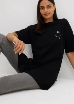 Clearance Oversize-Longshirt aus reiner Bio-Baumwolle Damen Shirts & Tops|Nachhaltigere Materialien