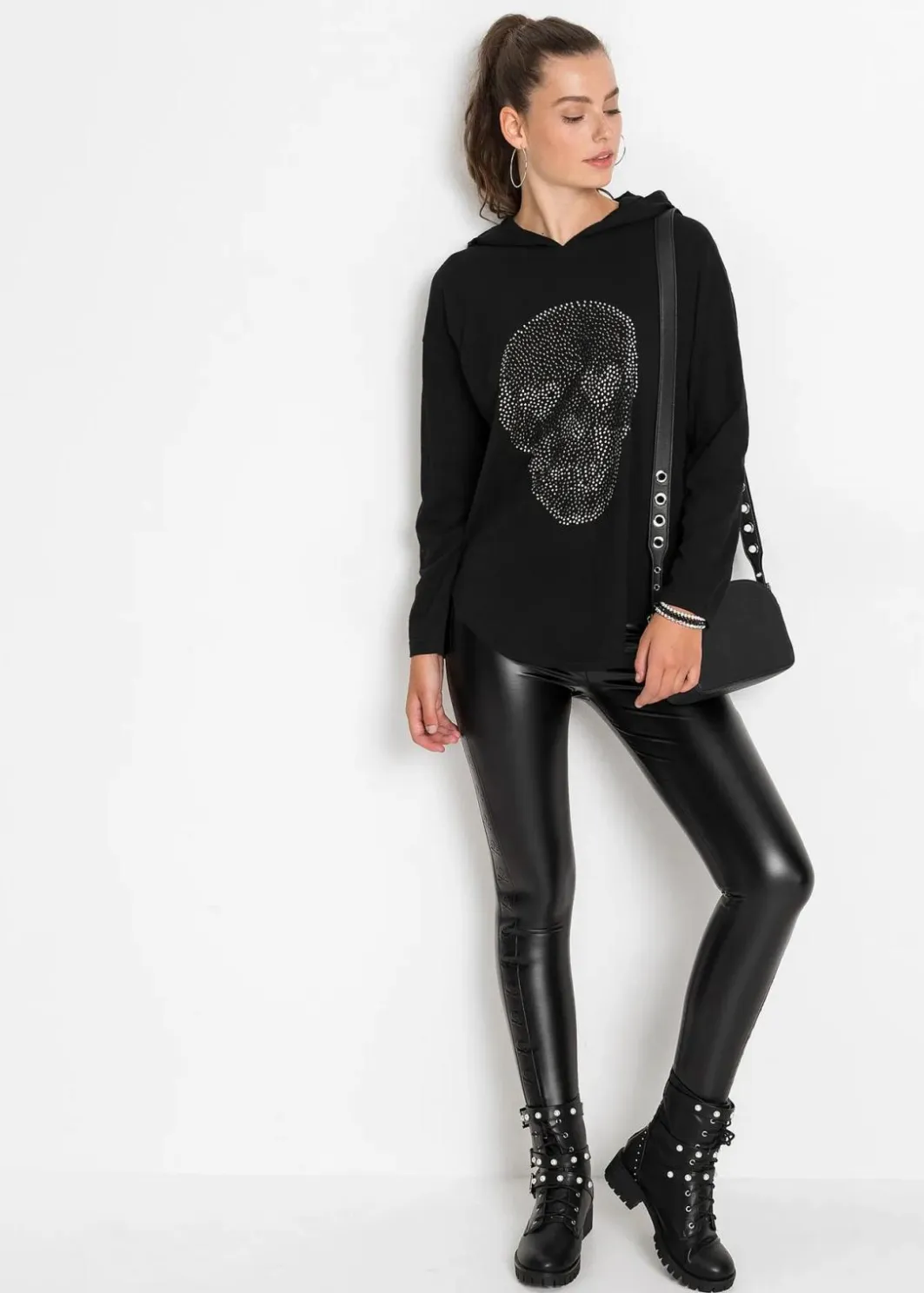 Outlet Oversize-Longshirt mit Kapuze Damen Shirts & Tops