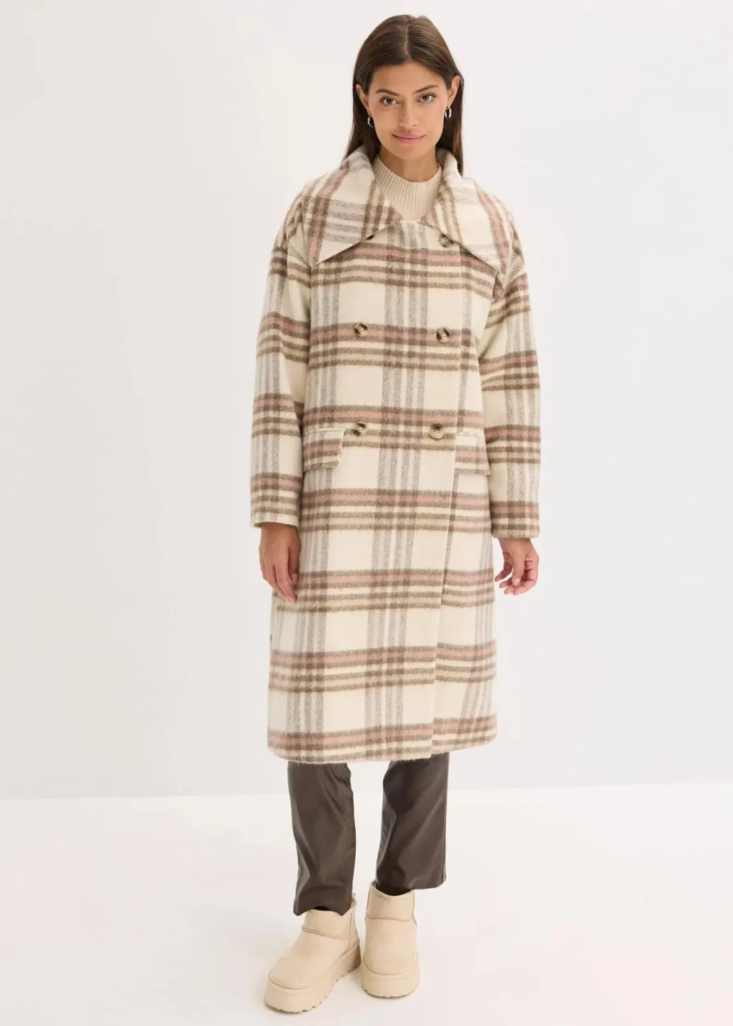 Damen bonprix Jacken & Mäntel|Oversize-Mantel aus weichem Woll-Mix