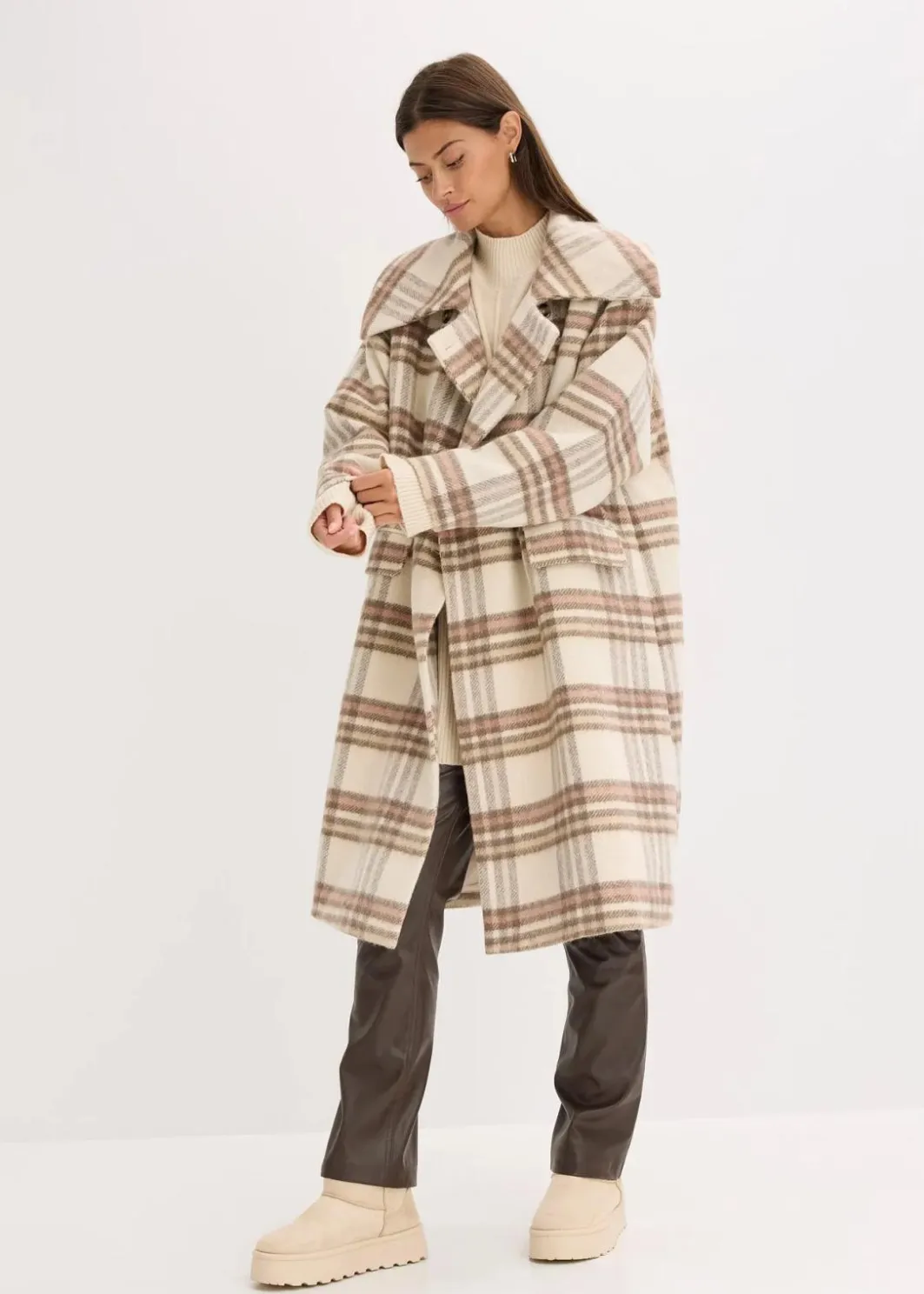 Damen bonprix Jacken & Mäntel|Oversize-Mantel aus weichem Woll-Mix
