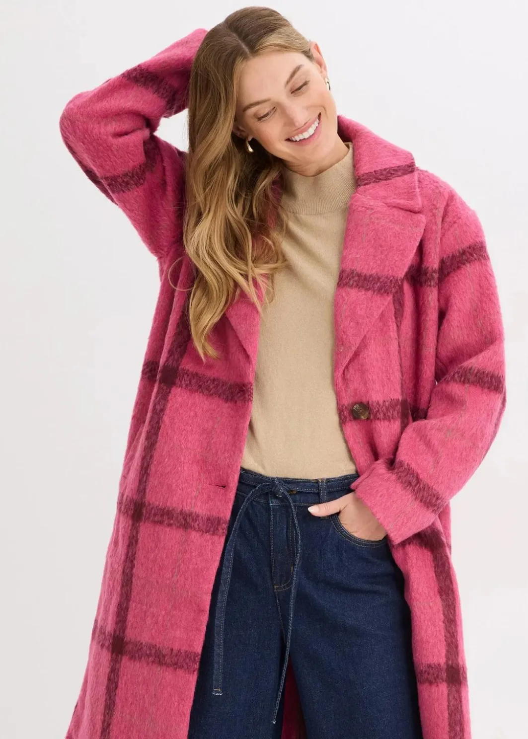 Damen bonprix Bekleidung·Hosen|Jacken & Mäntel|Oversize-Mantel in Wolloptik