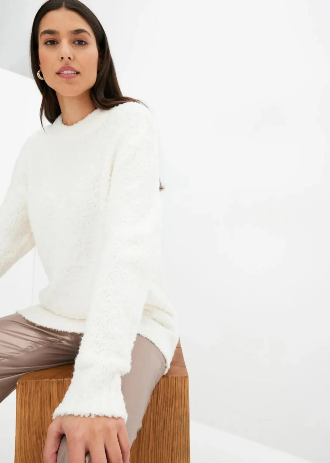 Damen bonprix Bekleidung·Umstandsmode|Strickmode|Oversize-Pullover aus Flauschgarn