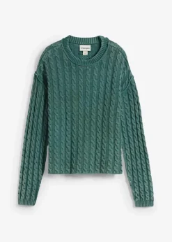 Damen bonprix Strickmode|Pullover & Strickjacken|Oversize-Pullover aus reiner Baumwolle