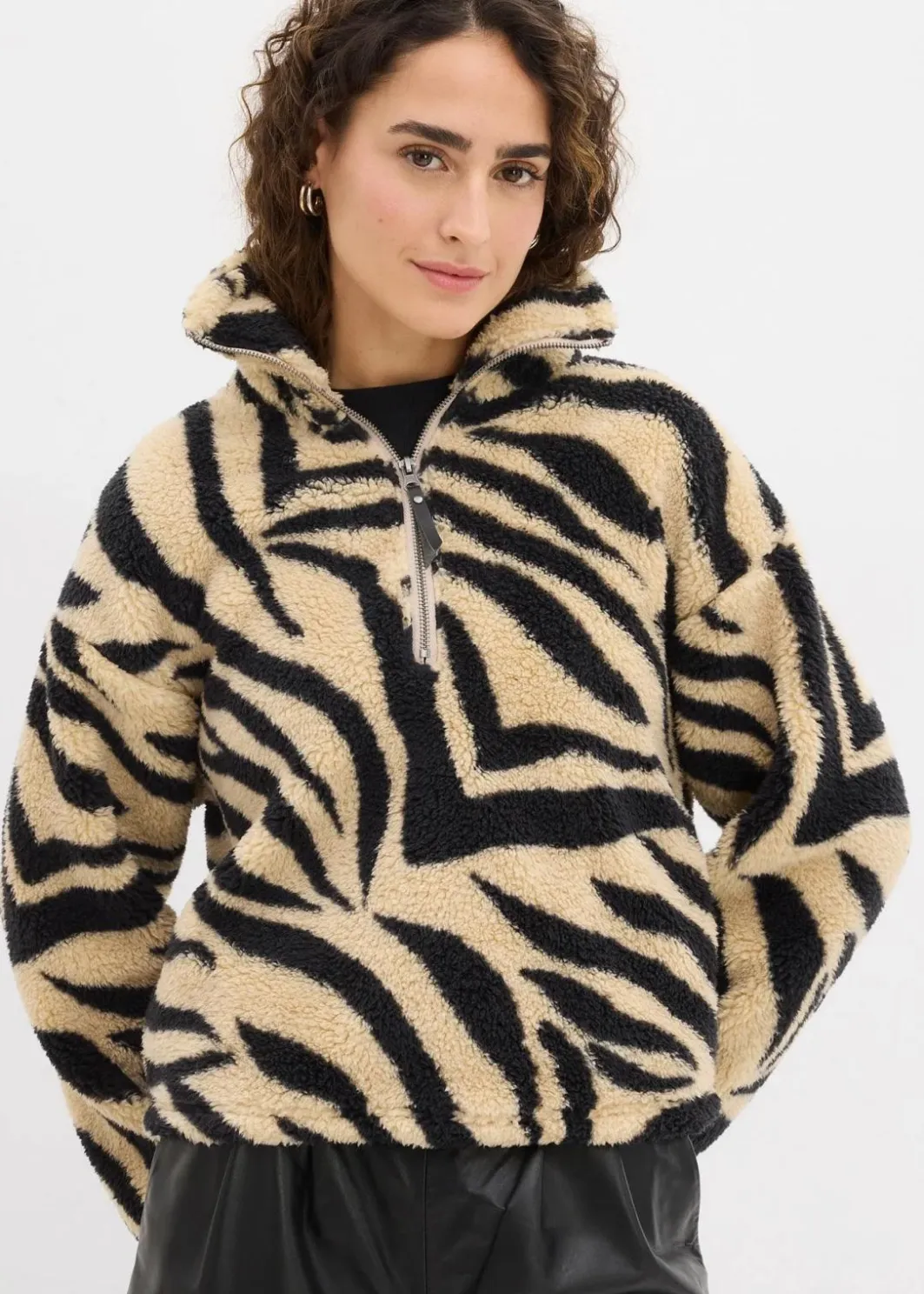 Damen bonprix Bekleidung·Umstandsmode|Bekleidung·Jeans|Oversize-Pullover aus Teddyfleece