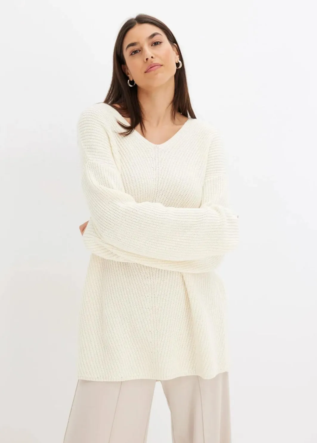Damen bonprix Bekleidung·Umstandsmode|Strickmode|Oversize-Pullover aus Woll-Mix