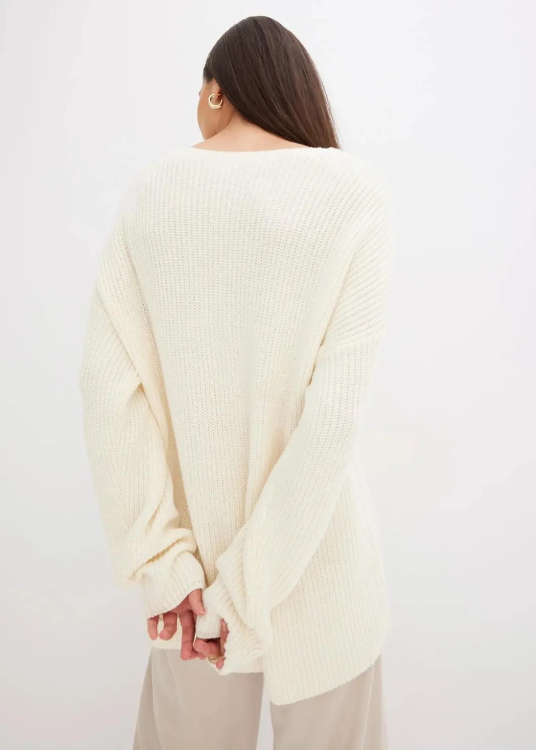 Damen bonprix Bekleidung·Umstandsmode|Strickmode|Oversize-Pullover aus Woll-Mix