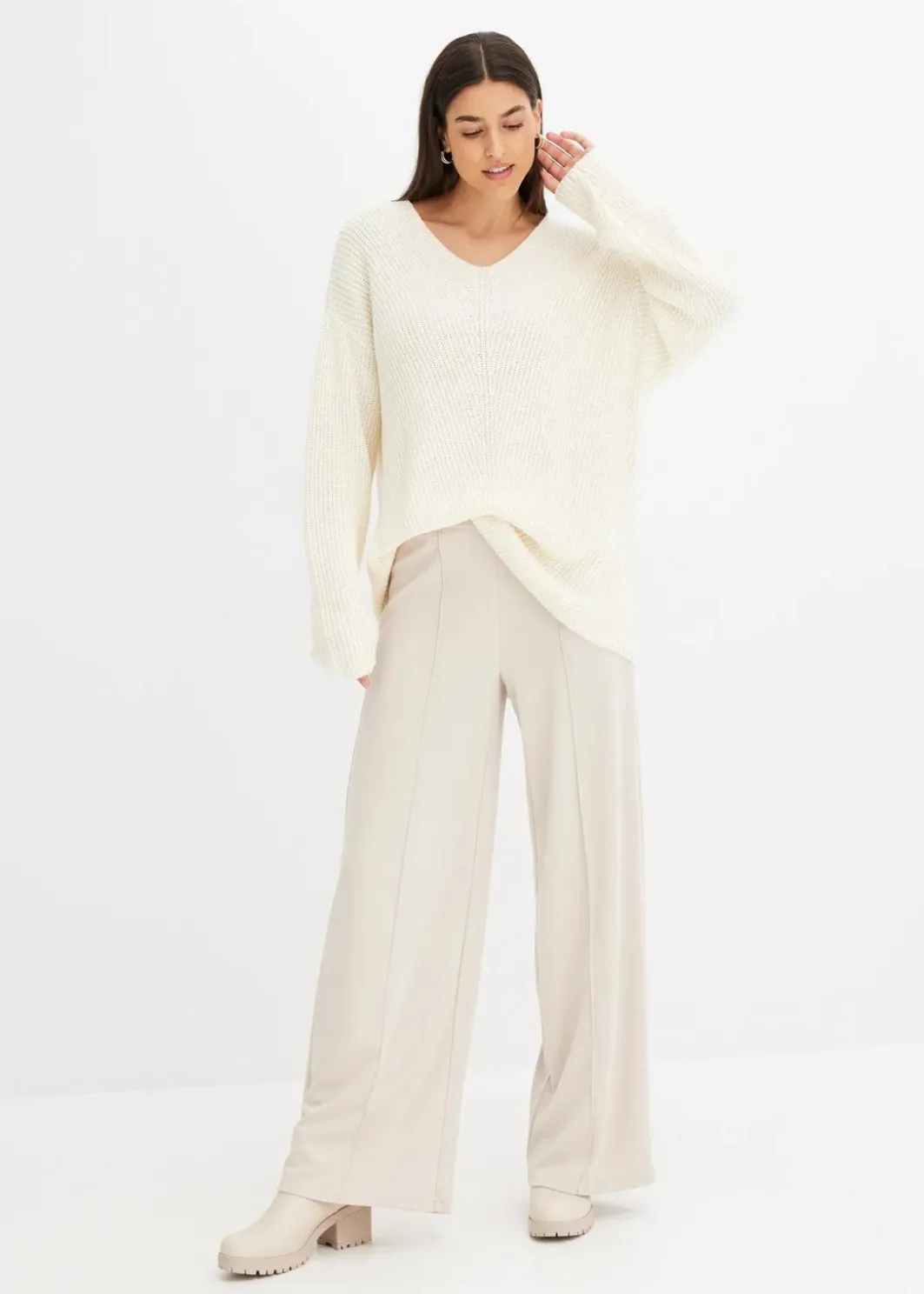 Damen bonprix Bekleidung·Umstandsmode|Strickmode|Oversize-Pullover aus Woll-Mix