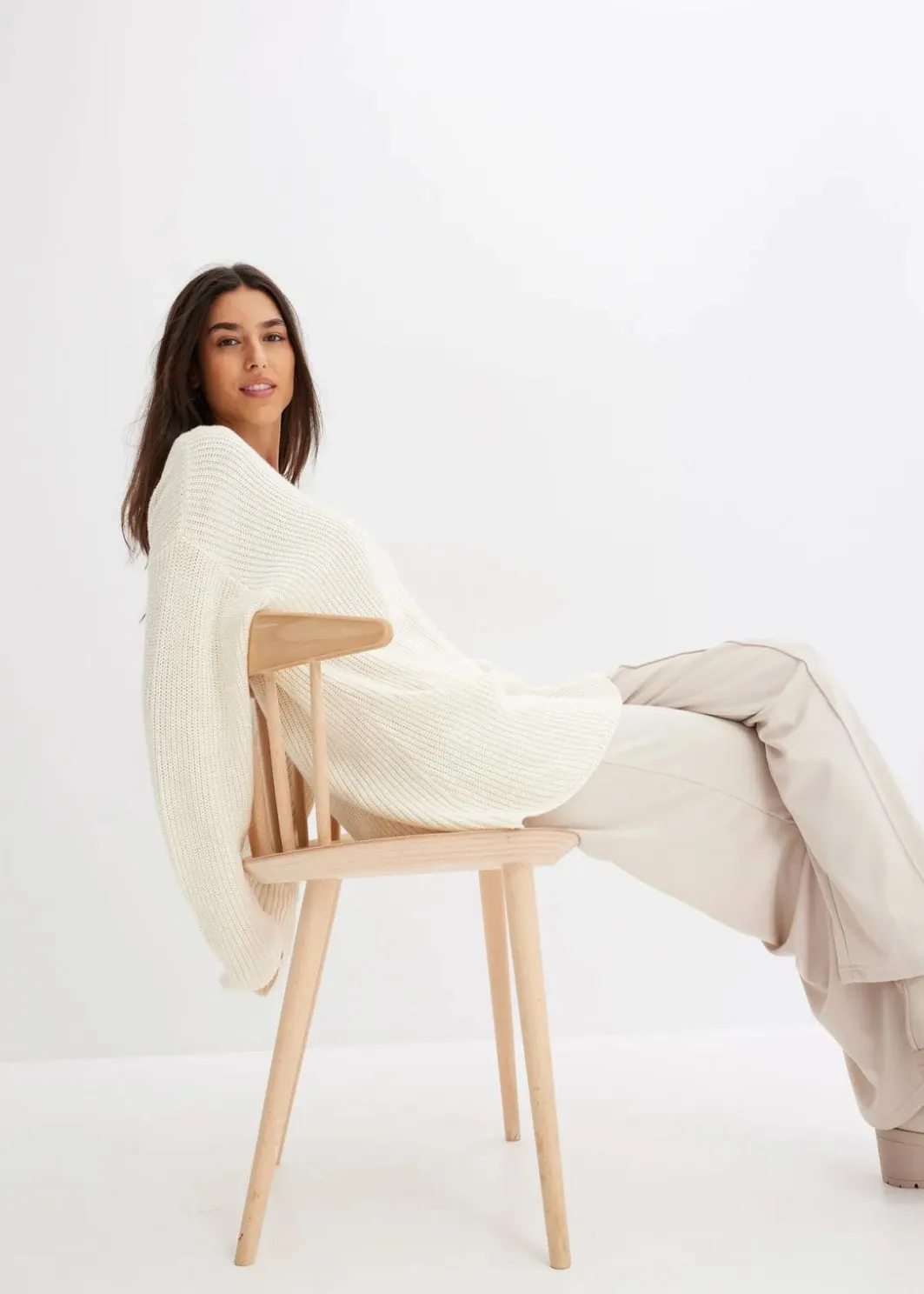 Damen bonprix Bekleidung·Umstandsmode|Strickmode|Oversize-Pullover aus Woll-Mix