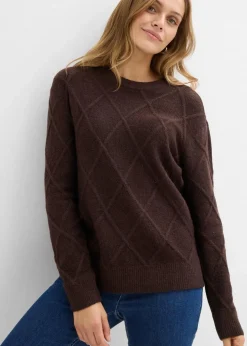 Damen bonprix Bekleidung·Umstandsmode|Pullover & Strickjacken|Oversize-Pullover aus Zopfstrick