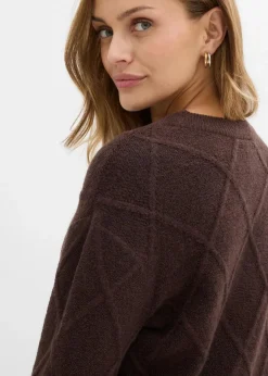 Damen bonprix Bekleidung·Umstandsmode|Pullover & Strickjacken|Oversize-Pullover aus Zopfstrick