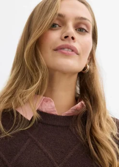 Damen bonprix Bekleidung·Umstandsmode|Pullover & Strickjacken|Oversize-Pullover aus Zopfstrick