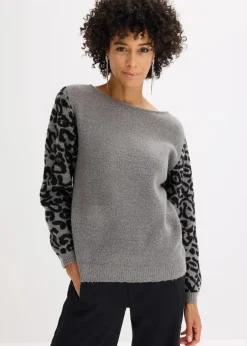 Oversize-Pullover mit Leo-Muster Damen Bekleidung·Umstandsmode|Bekleidung·Jeans