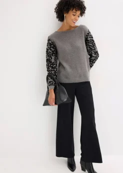 Oversize-Pullover mit Leo-Muster Damen Bekleidung·Umstandsmode|Bekleidung·Jeans