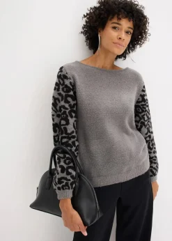 Oversize-Pullover mit Leo-Muster Damen Bekleidung·Umstandsmode|Bekleidung·Jeans
