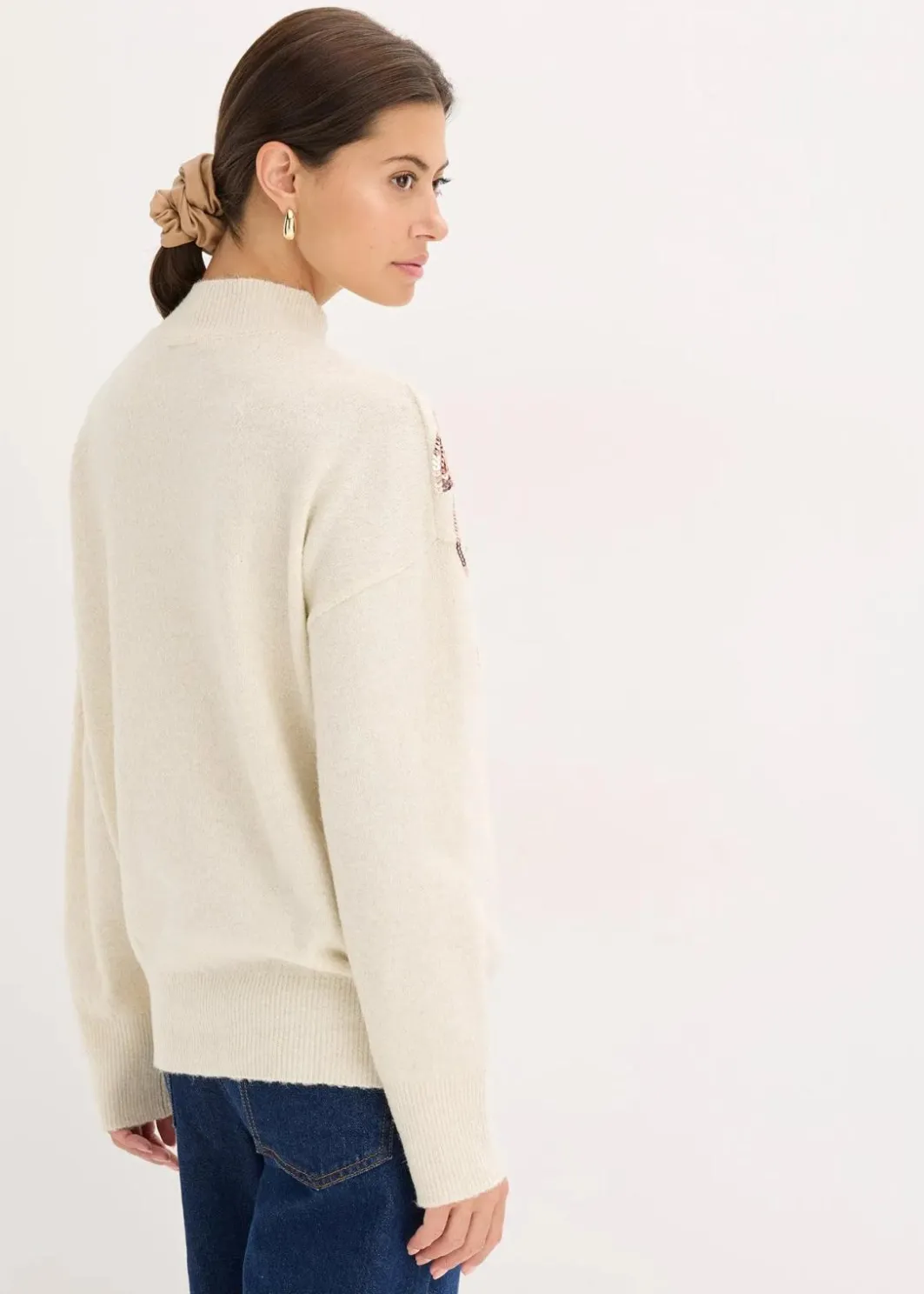 Damen bonprix Bekleidung·Umstandsmode|Bekleidung·Jeans|Oversize-Pullover mit Pailletten