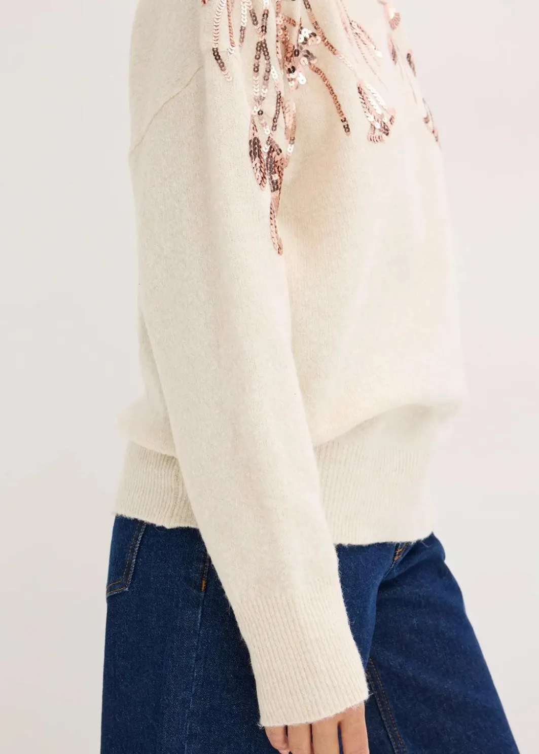 Damen bonprix Bekleidung·Umstandsmode|Bekleidung·Jeans|Oversize-Pullover mit Pailletten