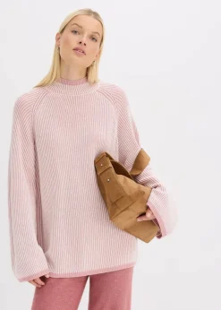 Damen bonprix Bekleidung·Umstandsmode|Strickmode|Oversize-Pullover mit Stehkragen