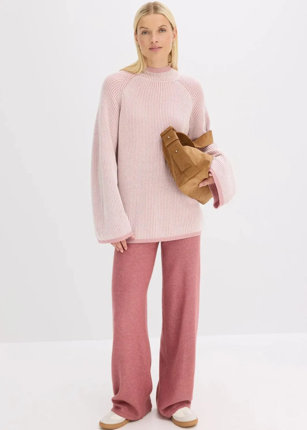 Damen bonprix Bekleidung·Umstandsmode|Strickmode|Oversize-Pullover mit Stehkragen