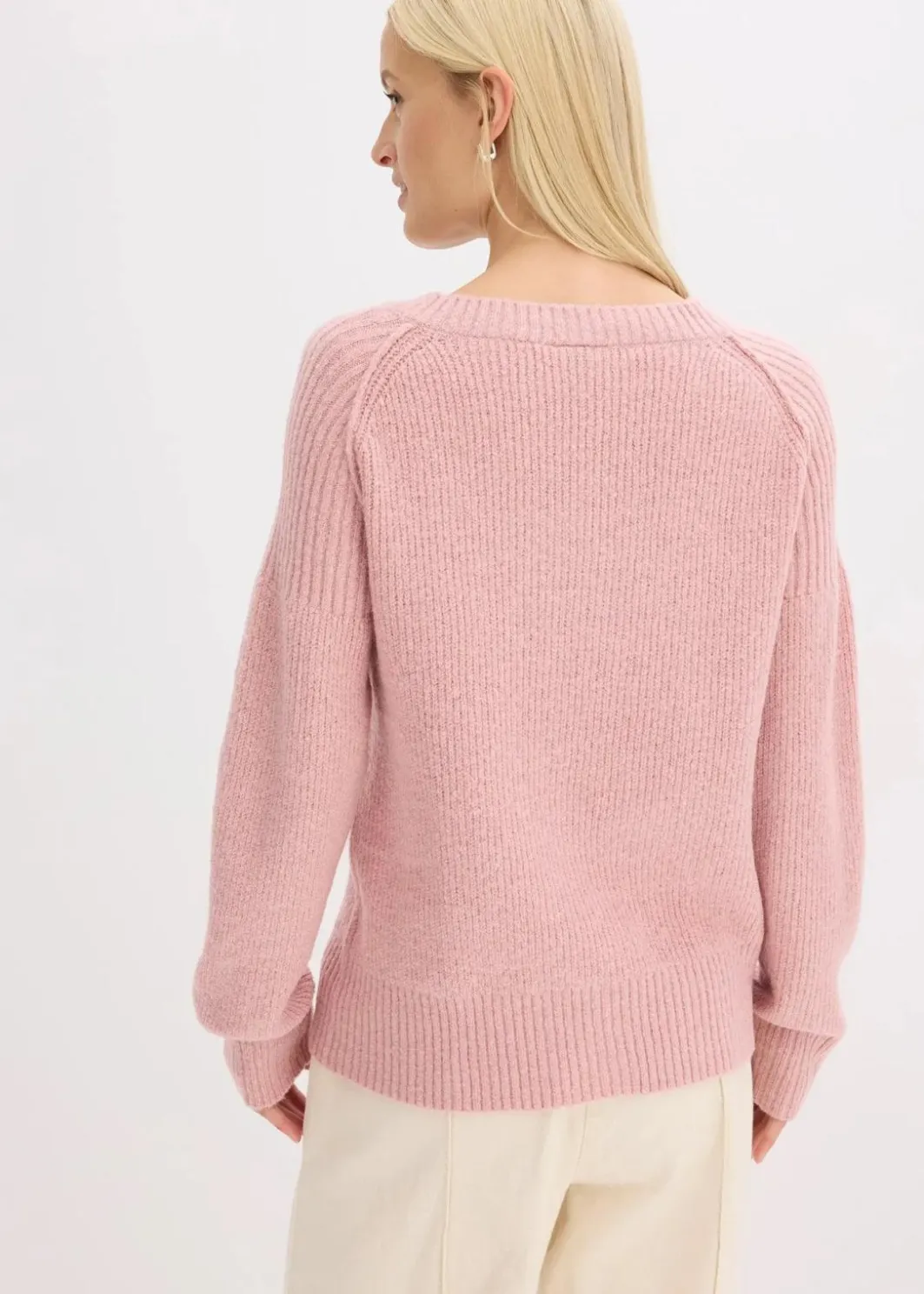 Damen bonprix Bekleidung·Jeans|Pullover & Strickjacken|Oversize-Pullover mit V-Ausschnitt