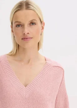 Damen bonprix Bekleidung·Jeans|Pullover & Strickjacken|Oversize-Pullover mit V-Ausschnitt