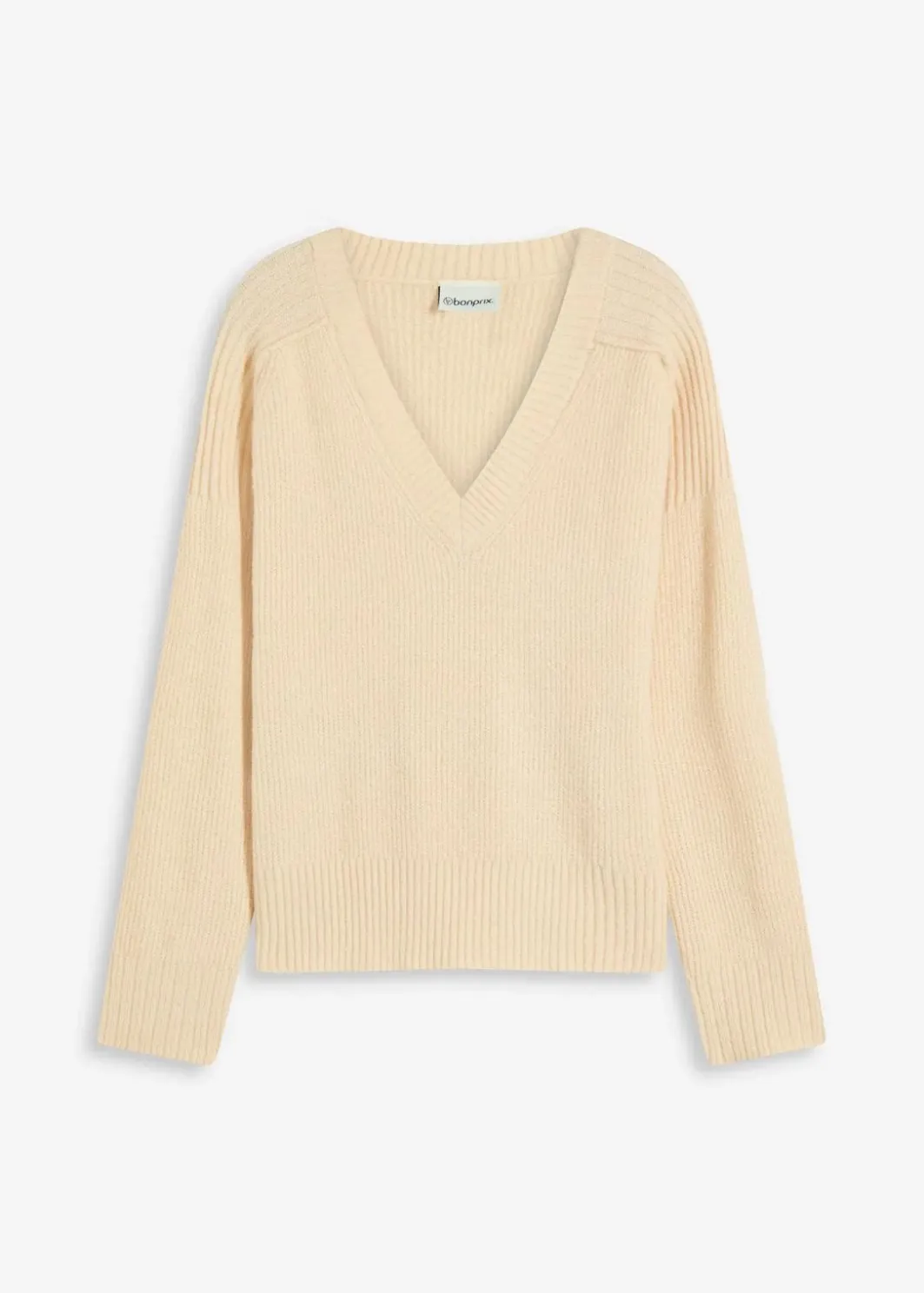 Damen bonprix Bekleidung·Umstandsmode|Strickmode|Oversize-Pullover mit V-Ausschnitt