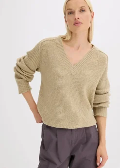 Outlet Oversize-Pullover mit V-Ausschnitt Damen Bekleidung·Umstandsmode|Strickmode
