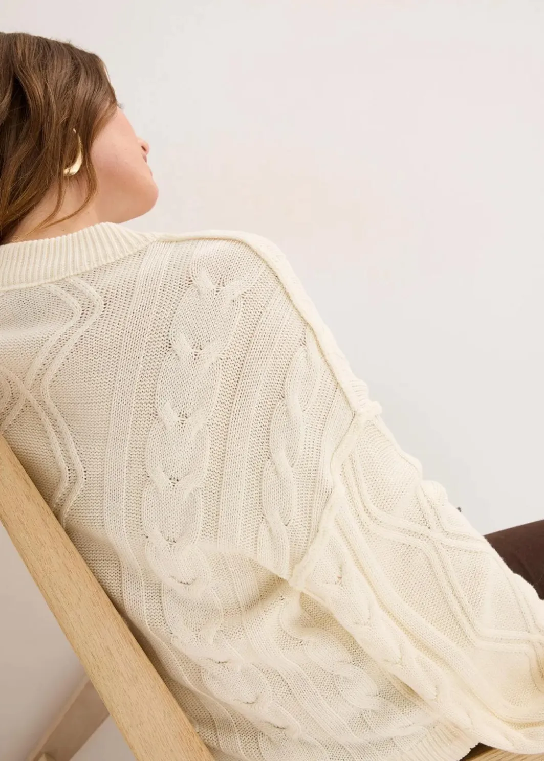 Hot Oversize-Pullover mit Zopfmuster Damen Strickmode|Pullover & Strickjacken