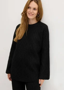 Damen bonprix Bekleidung·Umstandsmode|Bekleidung·Jeans|Oversize-Pullover mit Zopfmuster