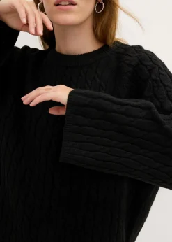 Damen bonprix Bekleidung·Umstandsmode|Bekleidung·Jeans|Oversize-Pullover mit Zopfmuster