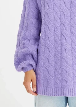 Damen bonprix Pullover & Strickjacken|Strickmode|Oversize-Pullover mit Zopfmuster