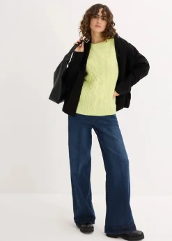 Damen bonprix Bekleidung·Umstandsmode|Strickmode|Oversize-Pullover mit Zopfmuster