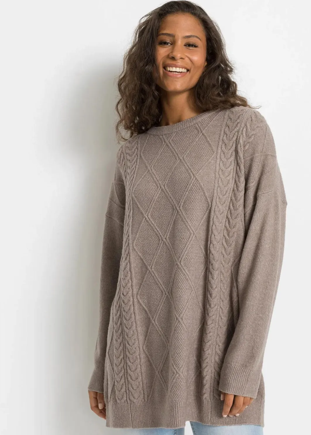 Oversize-Pullover mit Zopfmuster Damen Bekleidung·Umstandsmode|Bekleidung·Jeans