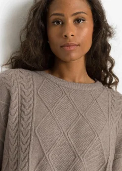 Oversize-Pullover mit Zopfmuster Damen Bekleidung·Umstandsmode|Bekleidung·Jeans