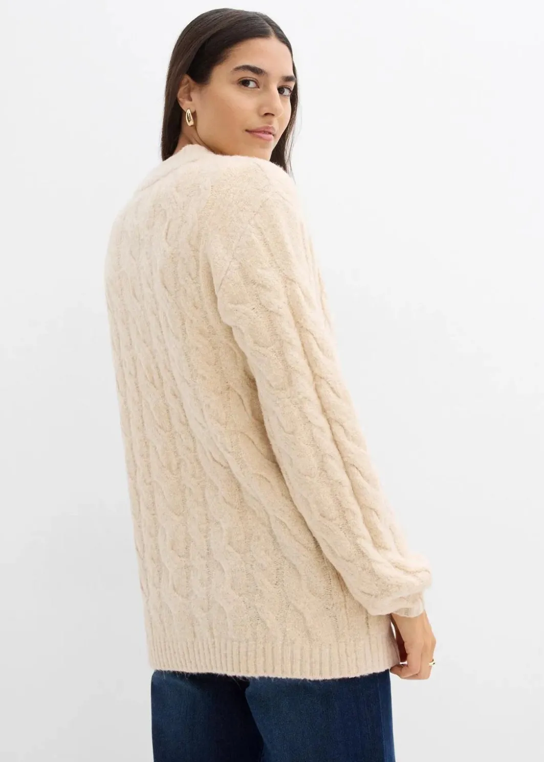 Damen bonprix Bekleidung·Umstandsmode|Bekleidung·Jeans|Oversize-Pullover mit Zopfmuster