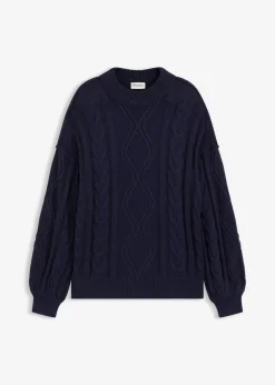 Oversize-Pullover mit Zopfmuster Damen Pullover & Strickjacken|Strickmode