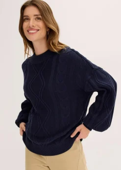 Oversize-Pullover mit Zopfmuster Damen Pullover & Strickjacken|Strickmode
