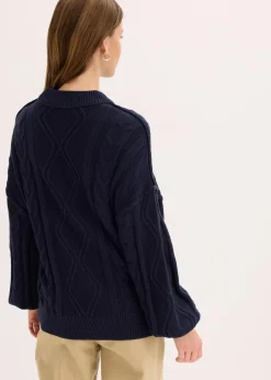 Oversize-Pullover mit Zopfmuster Damen Pullover & Strickjacken|Strickmode