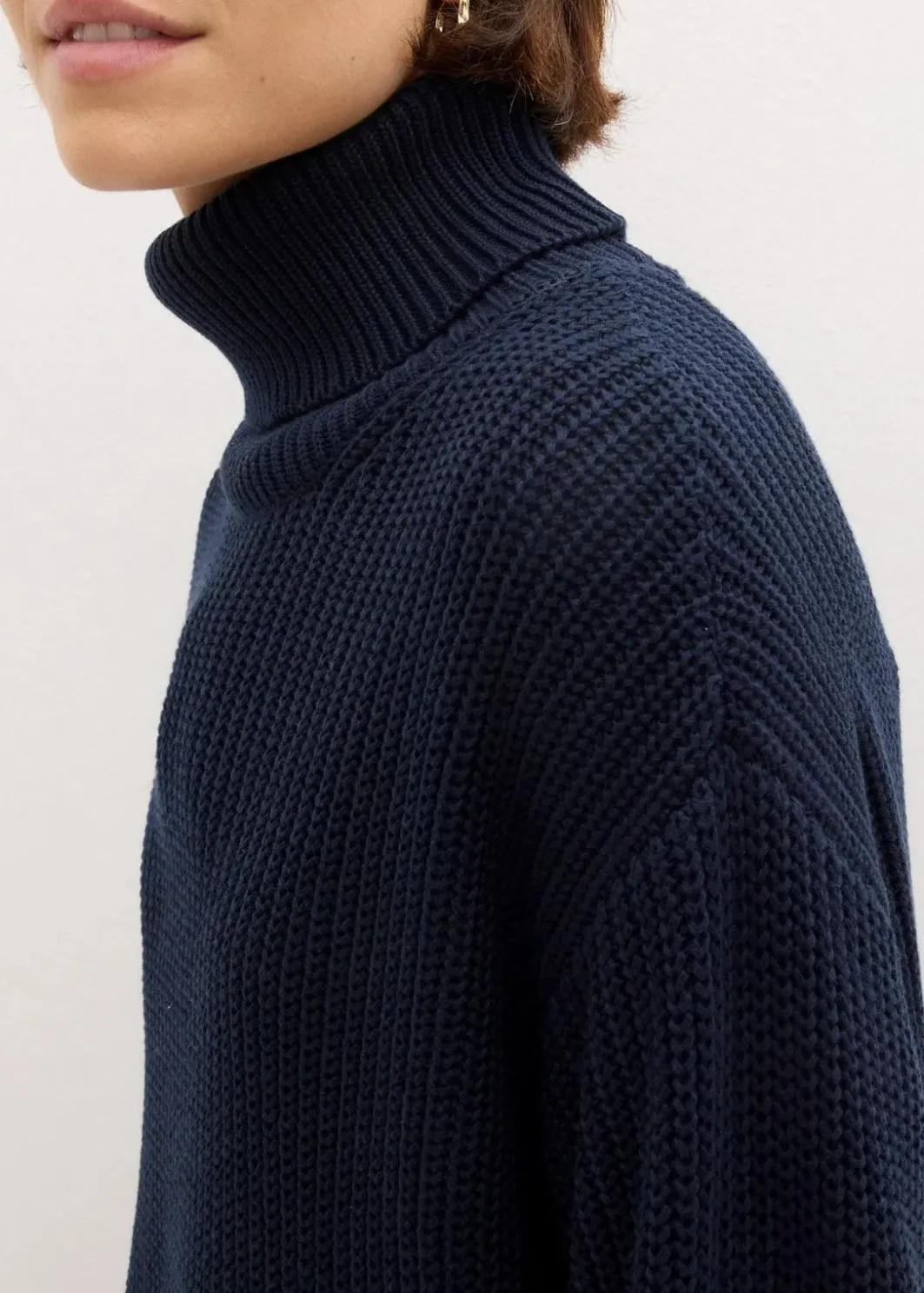 Online Oversize-Rollkragenpullover aus Baumwoll-Mix Damen Bekleidung·Umstandsmode|Strickmode
