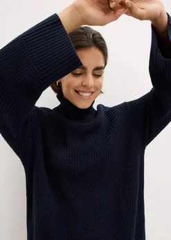 Online Oversize-Rollkragenpullover aus Baumwoll-Mix Damen Bekleidung·Umstandsmode|Strickmode