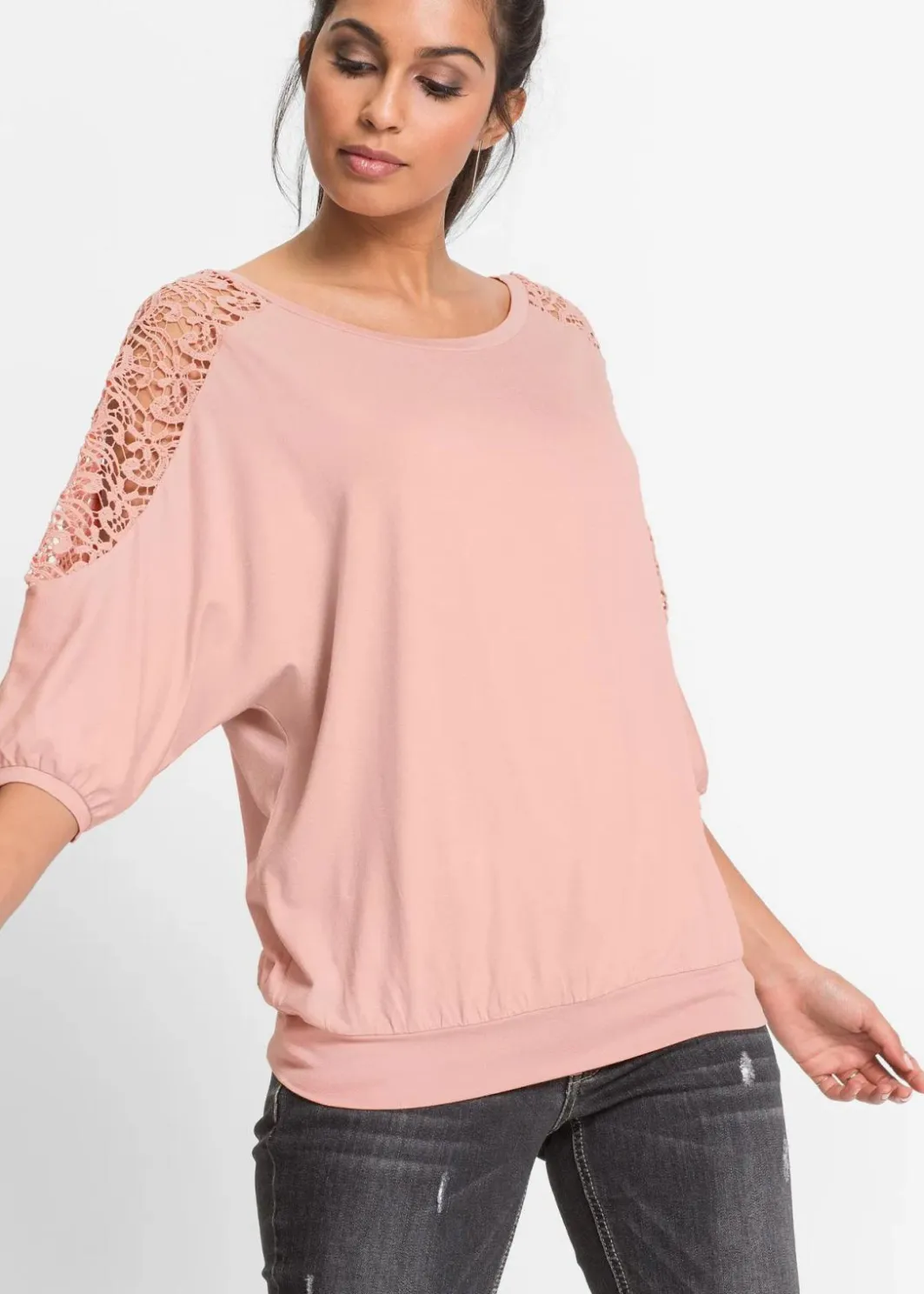 Damen bonprix Nachhaltigere Materialien|Shirts & Tops|Oversize-Shirt aus Viskose-Mix