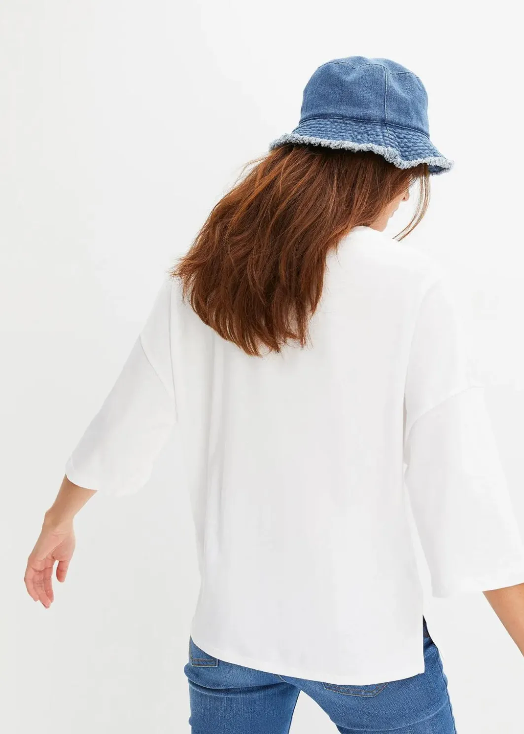 Damen bonprix Nachhaltigere Materialien|Shirts & Tops|Oversize-Shirt aus elastischem Bio-Baumwoll-Mix