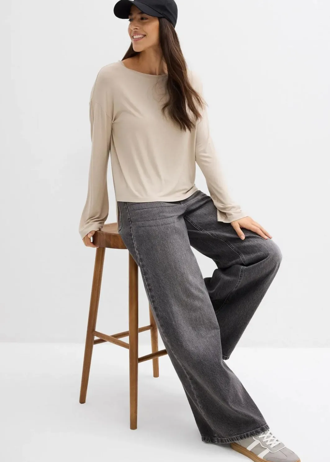 Oversize-Shirt aus fließendem Viskose-Elasthan-Mix Damen Shirts & Tops