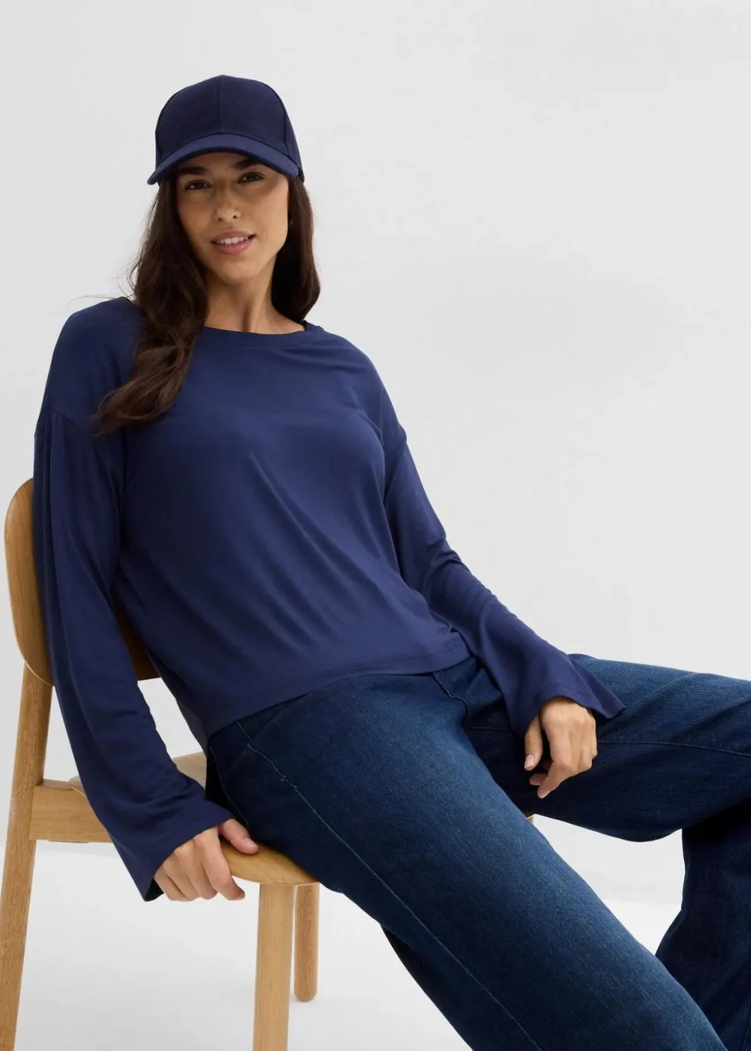 New Oversize-Shirt aus fließendem Viskose-Elasthan-Mix Damen Shirts & Tops