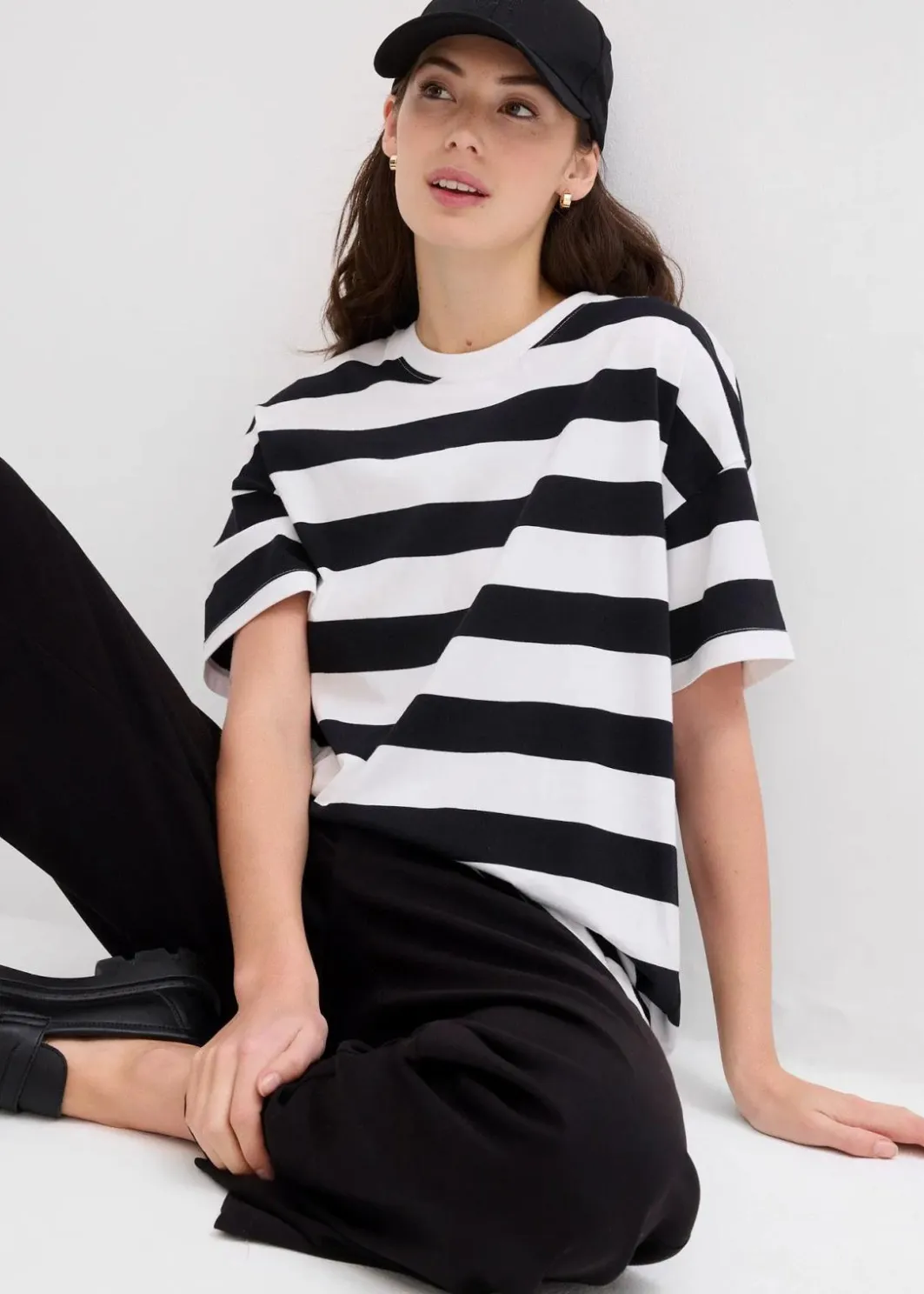 Damen bonprix Nachhaltigere Materialien|Shirts & Tops|Oversize-Shirt aus reiner Bio-Baumwolle