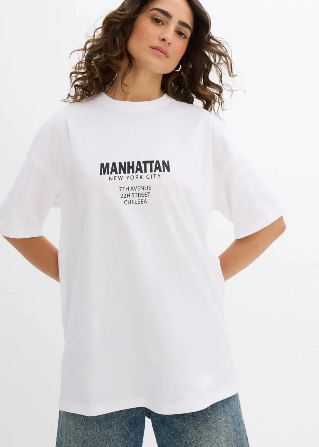 Damen bonprix Nachhaltigere Materialien|Shirts & Tops|Oversize-Shirt aus reiner Bio-Baumwolle