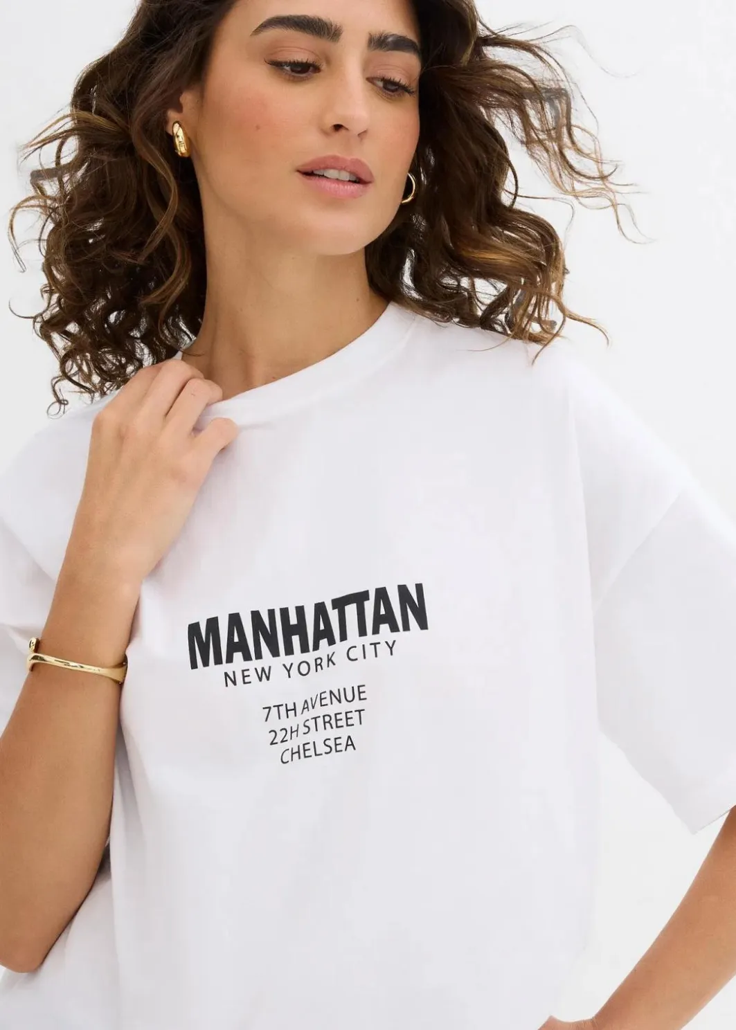 Damen bonprix Nachhaltigere Materialien|Shirts & Tops|Oversize-Shirt aus reiner Bio-Baumwolle