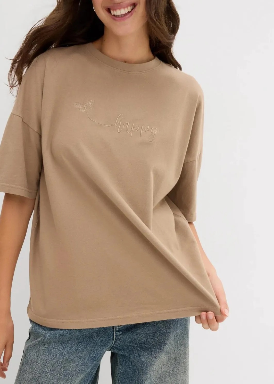 Damen bonprix Shirts & Tops|Nachhaltigere Materialien|Oversize-Shirt aus reiner Bio-Baumwolle